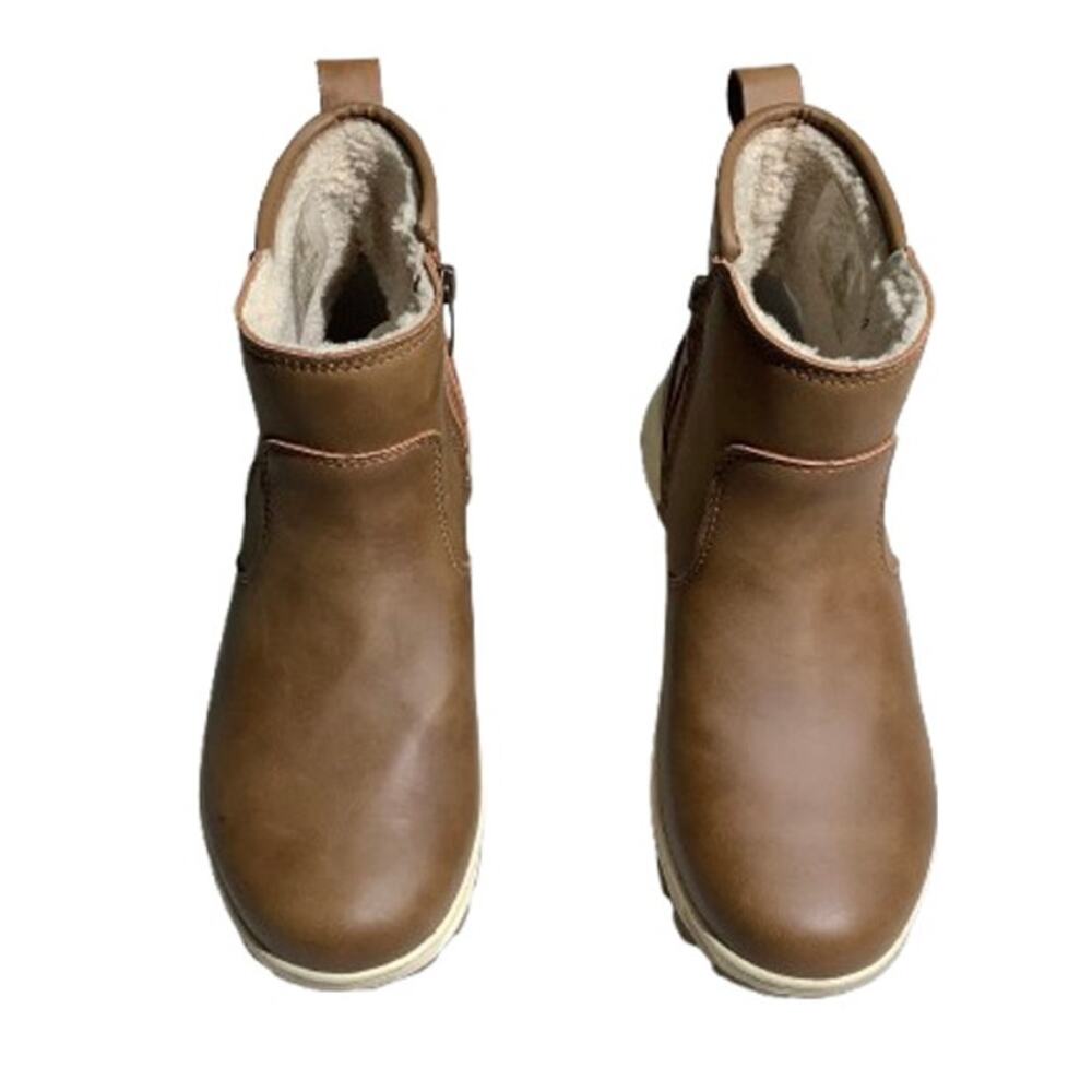 Khombu Brown Faux Fur Side Zip Boots Women’s 7M — Winter, Outdoor, Casual